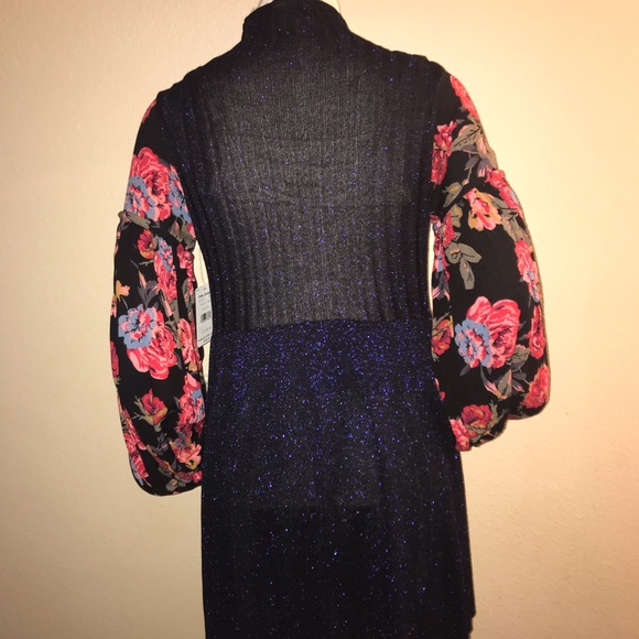 πΌHPπΌ Free People Floral Rose Roses Shimmer Dress - Picture 5 of 8